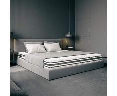 miasuite i sogni italiani Cabrio Colchón Matrimonial 160x200, Alto 30 cm Retirable Ortopédico con Dispositivo Médico, con Losa en Memoria Espuma da 7 cm, a 9 Zona, Blanco