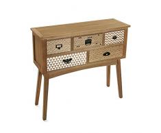 Versa Mesa de Entrada Recibidor Consola Pavia, Pino, Marrón/Negro/Blanco, 90x30x84.5 cm