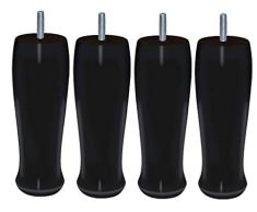 Margot Taller de Artista Futura – Juego de 4 Patas de somier, Madera, Negro, 6 x 6 x 20 cm