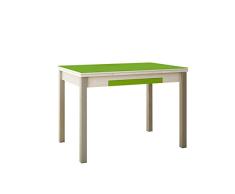 ASTIMESA Alas Cristal Mesa de Cocina, Metal, Verde, 110x70cm