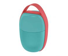 Fiambrera Alessi Food à Porter SA03 LAZ , Fiambrera de Dos Compartimentos con Elemento Refrigerante, Resina Termoplástica, Azul Claro