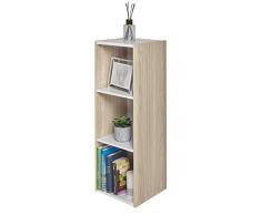 Iris Ohyama Space Saving Shelf UB-9030 Estante de Almacenamiento pequeño/Estantería Modular Que Ahorra Espacio UB-9030-Roble Claro y Blanco, 30 x 29 x 90 cm, MDF, Beige, 30 cm