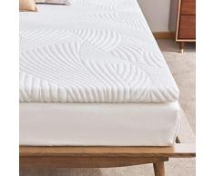 Sweetnight - Topper de 120x200x5cm, en Topper Viscoelástica Sobrecolchon Espuma Blanco, Utilizado para Colchones, Sofás, Caravanas y RV