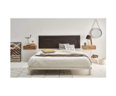 Cama express Cabecero Tapizado R55, Color Chocolate, Medida: 155 cm