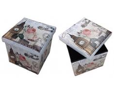 GMMH Taburete Taburete Londres Caja Caja de Almacenamiento Cubo-Asiento Aparador Escabel, reposapies Banco Plegable