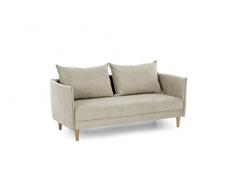 BUDWING Sofá 3 plazas Melanie, Patas de Madera, Cojines Decorativos Adicionales, Tela Fácil de Limpiar, Dimensiones Totales 189cm(Ancho) x92cm(Alto) x 88,5cm(Fondo)
