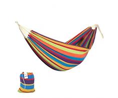 Hamaca de Algodón para Jardín, Terrazas, Viajes, Campings. Hamaca para 2 Personas al Aire Libre con Bolsa de Transporte incluida. (Peso hasta 150kg - Medidas 150 x 180cm)