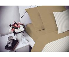 Elegant Cl El Nocciola 2Pst Juego de Ropa de Cama (Hoja Plana 250x300, Plancha instalada 170x200cm+2 Fundas 52x82cm), Hazelnut, Microfibra, Avellana, Doble
