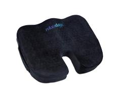 Relaxdays Cojín ortopédico de Espuma viscoelástica para Silla de Ruedas, ergonómico y antipresión, Color Negro