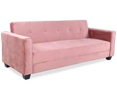 Menzzo Clayton - Sofá de Terciopelo, Color Rosa, 200