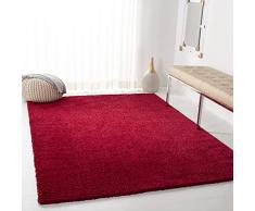 Safavieh Agustina Shag - Alfombra Tejida de Polipropileno (120 x 180 cm), Color Rojo