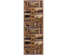 Universal Rugs Scenic Wildlife Lodge Runner Accent Alfombra, Multicolor, 221 x 79 cm