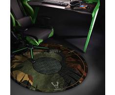 Woxter Stinger Floorpad Camouflage - Alfombrilla Gaming de Suelo, Tapete Protector para Suelo - Resistente al Agua, Lavable, 100% Microfibra, Diámetro 120 cm, Color Camuflaje