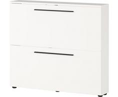 Germania Armario Zapatero 2575-84 GW-Utah, en Blanco, con Espacio para 8 Pares de Zapatos, Poca Profundidad, Ideal para pasillos Estrechos, 100 x 85 x 19 cm (AnxAlxPr)