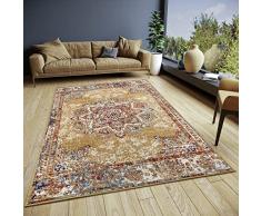 Hanse Home Maderno Alfombra Oriental – Alfombra clásica de Tejido denso con Adornos, Aspecto Vintage, Suave Pelo Corto para Dormitorio, Comedor, Sala de Estar, Pasillo, Color Dorado, 120 x 170 cm