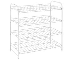 Whitmor, Blanco Estante de Armario de 4 Niveles, Metal plástico, 4-Tier