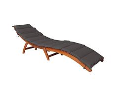 GH91 GARDEN HOUSE GARAGE 91 0 Tumbona Plegable de Madera de Acacia con Cojín Wasaga, One Size