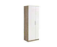 Rauch Möbel Minosa Armario Zapatero en Blanco/Roble Sonoma con 6 estantes para Zapatos, 2 Puertas, Madera de ingeniería, Breite 69 cm