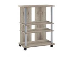 FMD Möbel 205-007 Variant 7 - Mueble Auxiliar para televisión y Equipo de música (65 x 85 x 40 cm), Color Roble