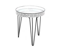 Haku Möbel mesa auxiliar, vidrio, cromo negro, 52 x 46.5 x 54 cm