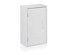 Relaxdays Colgante para baño, Estante Ajustable, Cierre magnético, 50 x 30 x 18,5 cm, Armario Estrecho de Pared, Color Blanco, 90% Tablero 10% Fibra Vegetal