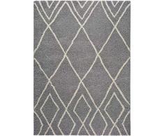 Universal Alfombra Tipo Shaggy Memphis Bereber Plata, 100% Polipropileno, 133 x 190 cm