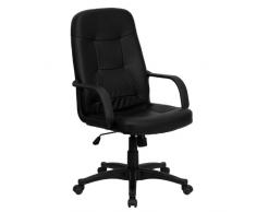 Flash Muebles Vinilo Guante de Respaldo Alto Ejecutivo Silla de Oficina giratoria con Brazos, Metal, Negro, 71.12 X 66,04 x 30,48 cm