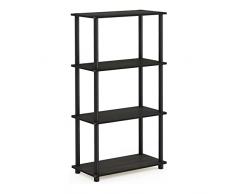 Furinno Estantes Sin Herramientas Espresso/Negro Tubos redondos
