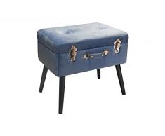 Pusher - Baúl reposapiés, Madera, Azul, 41 x 30 x 58 cm