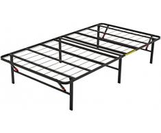 Amazon Basics - Somier fijo plegable, montaje sin herramientas, permite almacenar debajo de la cama, 90 x 200 cm