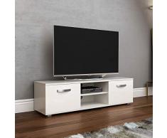 Vida Designs Cosmo Mueble de TV de 2 Puertas, Moderno, Brillante, Mate, para Sala de Estar, Color Blanco, 140 cm, 140cm-No LED Lights