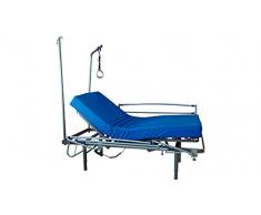 eKamia - Cama Articulada Geriátrica de Hospital con Colchón Sanitario, Patas Regulables, Barandilla, Agarrador y Porta Gotero - 105cm x 190cm