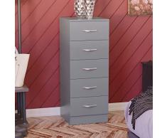 Vida Designs Pecho Cómoda Estrecha, Madera de ingeniería, Gray, 36D x 34.5W x 90H centimetres