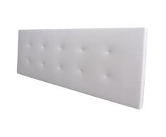 Cabecero Margot Cama Matrimonio de Polipiel Blanco Cabezal Cama Doble Habitación Dormitorio Principal 166x62 cm