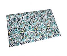 DRW Alfombra Rectangular de Vinilo Espuma y PVC con Cuadrado 120x195cm