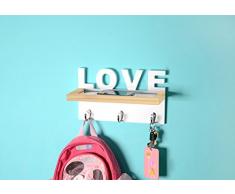 Tamia-Home Utensilios de Cocina Love de Metal Gancho Gard Tabla Madera + Glass Estante 13A -145