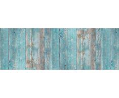 Vilber Wood.2946 DU 03 78X225 Alfombra, Vinilo, Azul, 78 x 225 x 0.22 cm