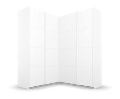 Rauch Möbel Quadra Gabinete de Esquina de Puertas flotantes, Madera de ingeniería, Weiß, 181x229x187