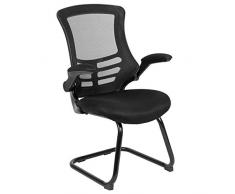 Flash Furniture Revestimiento Flash Sillas Laterales, Metal Plástico Espuma Madera Técnica, Negro (Malla), 24.75 W x 24.5 D x 39.25 H