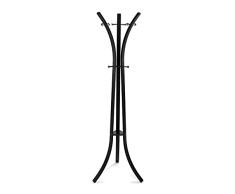 Versa Kiefer Perchero de Pie de Estilo Minimalista, con 6 Ganchos o Colgadores para Ropa o Bolsos para el Recibidor, Medidas (Al x L x An) 175 x 58 x 58 cm, Metal, Color Negro