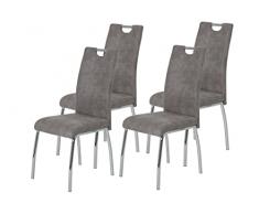 Apollo Susi II Silla de Comedor, Microfibra, marrón, 4 Unidades