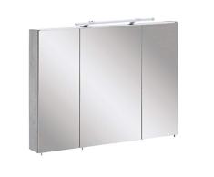 Schildmeyer Bello Armario con Espejo, Gris, 90.0 x 16.0 x 75.0 cm