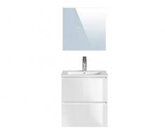 Marca Amazon - Movian Dive - Mueble de baño con espejo y lavabo, 61 x 46,5 x 68 cm, blanco