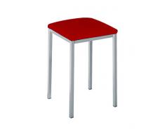 ASTIMESA Dos Taburetes de Cocina Cuadrado Polipiel Rojo, Altura de Asiento 45 cm