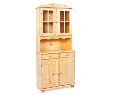 Inter Link Gabinete Madera Maciza lacada Natural 88 x 198 x 32/43 cm