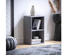 Vida Designs Estantería Oxford de 2 Niveles, estantería de Madera Gris, Mueble de Oficina, Sala de Estar