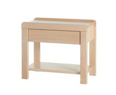 Meubelfabriek JOOKEN Mesa de Noche Confort con cajón, Madera, Haya Natural, 62 x 33 x 53 cm