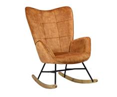 MEUBLE COSY Sillón Mecedora Moderna Sillas Relax De Salón Dormitorio Comedor, Tela, Marrón, 69x84x97 cm