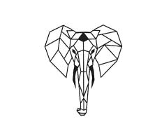Homemania Decoración de Pared en Metal Elephant Negro – Art, Casa, Déco – para Estar, Escritorio, Pared
