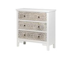 Adda Home Cómoda, Paulownia/MDF, Beige/Blanco, 78X30X78 CM